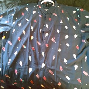 Ice Cream Print! Casual Button Up